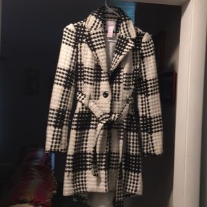 Candies black and white trench coat